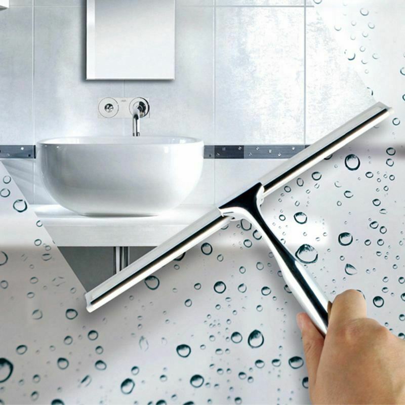 Glass Window Squeegee Cleaner Shower Bathroom Mirror Wiper With Suction Hoo K4W3