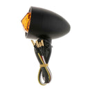 1 Pair Motorcycle Scooter Amber Turn Signals Indicator Lights 12V Black