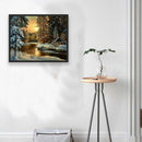 Diamond Painting Cross Stitch Winter Sunset Landscape Round Rhinestone Pict