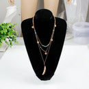 Women's Necklace Choker Multi Row Chain Collar Necklace (Q)
