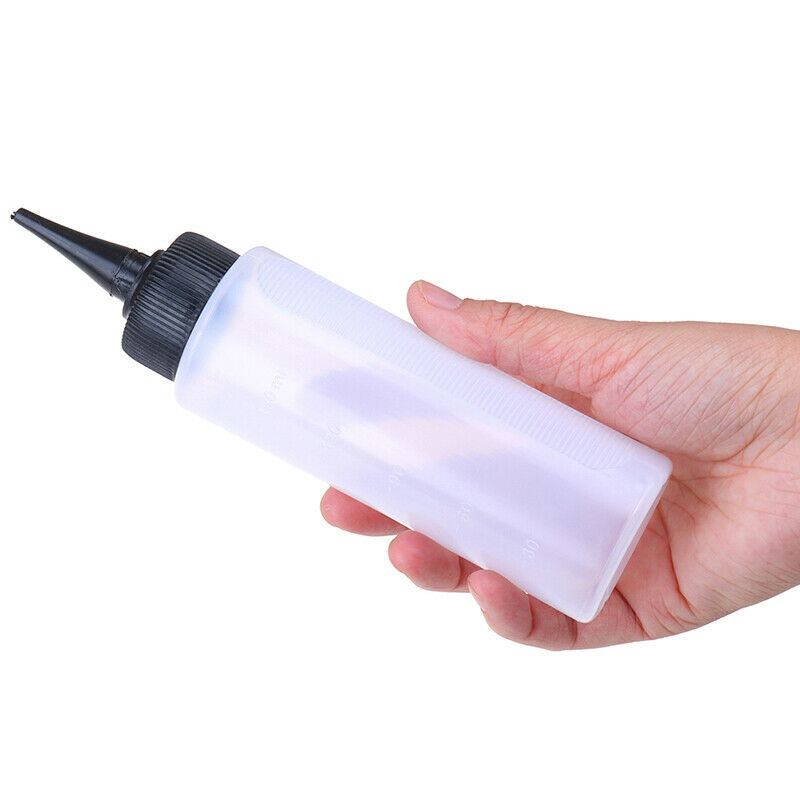 3Pcs 150ml Plastic Salon Applicator Measuring Bottle Nozzle Tip for Hairdressing