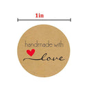 Handmade with Love Thank you Stickers Seal Scrapbook DIY Craft 1" Lable
