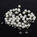 100 Pearls Rivets Studs Set For Dress Clothes Bracelet Bag Crafts  6mm