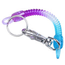 Tri Colors Plastic Spiral Wrapped Lanyard Lobster Clip Key Ring Chain E8G8