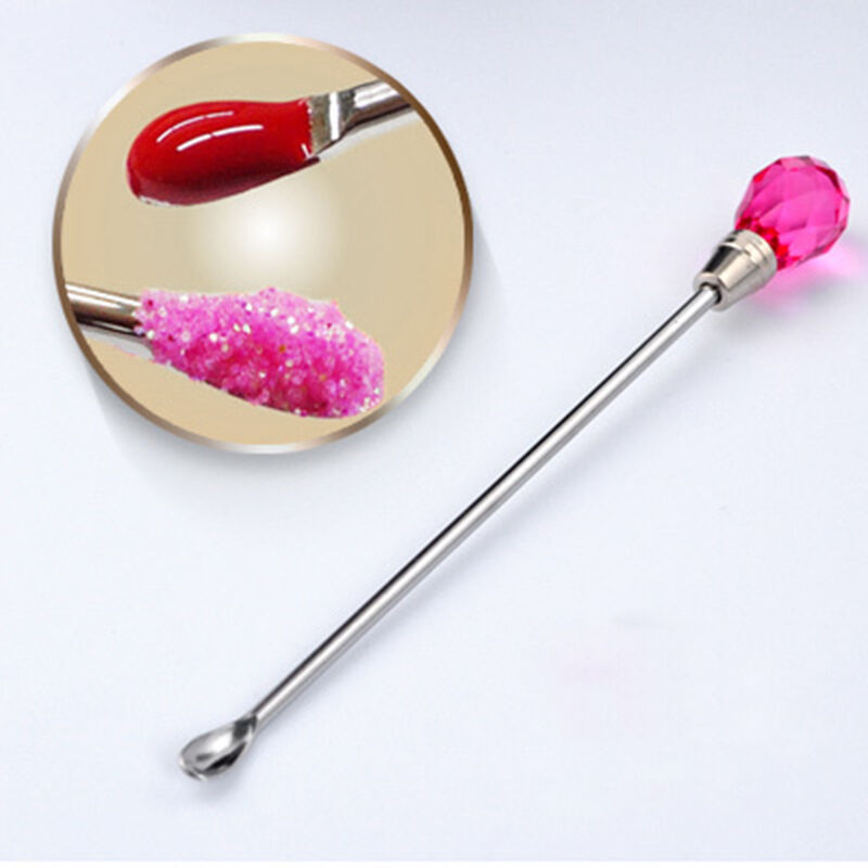 3pcs Glue Rhinestone Nail Art Tools Spoon Spatula Stirring Rod .Dotting P Dzjo