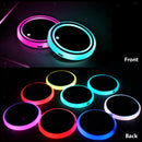 2PCS Car LED Cup Holder Luminescent Coaster Interior Decoration for Drink