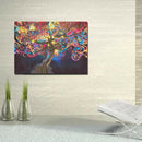 Silk Cloth Poster Psychedelic Tree Abstract Art for Home Wall Decor 50*33cm Gift