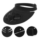 Black Summer Sport Outdoor Hat Cap With Solar Sun Power Cooling Fan Bicycli