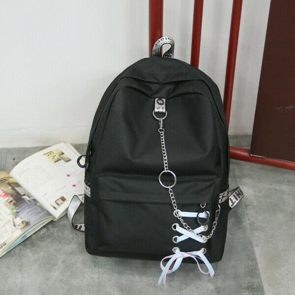 Fashion big capacity shopping bag laptop backpack rucksack canvas bags stud W9U7