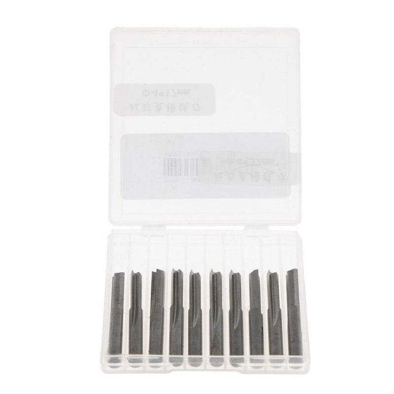 10Pcs Tungsten Carbide Straight Shank Dual Flute Router Bit Cutter 4 x 17mm