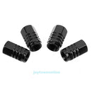 4pcs Black Wheel Tyre Tire Valve Stems Air Dust Cover Screw Caps Car Truck Bike
