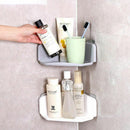 Suction Cup Kitchen Bathroom Corner Storage Rack Organizer Shower Shelf whi B4T9