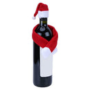 2pcs Christmas Non-woven Fabric Hat Scarf Red Wine Bottle Christmas Decor