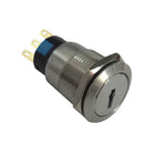 19mm Metal Key Switch Lock 2 Position Selector Latching Rotary Switch + Keys