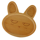 Rabbit Shaped Serving Tray Sushi Wood Serving Tray Divided Plate for Kids