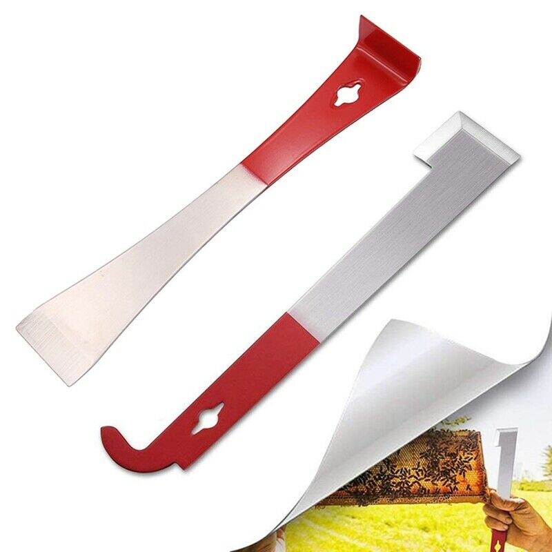 2 Pack Stainless Steel Bee Hive Scraper Tool Bee Hive Frame Lifter and Scra