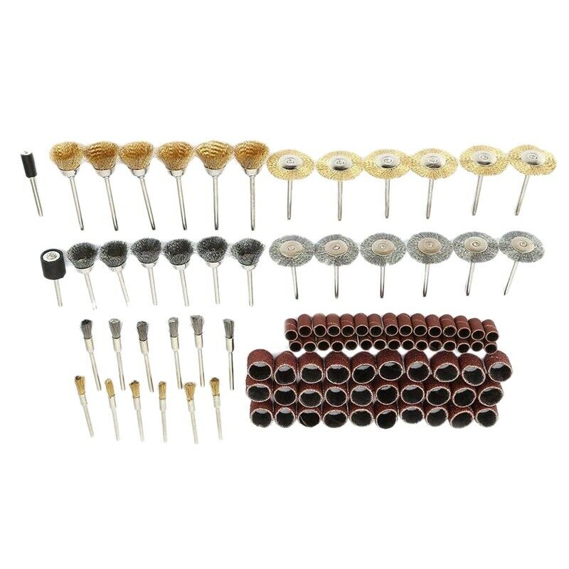 98Pcs Steel Wire Brush Polishing Wheel Kit Sandpaper Ring Electric Tool Acc S5T7