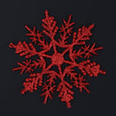 Christmas Snowflake Ornaments Sprinkles Tree Pendant 24 Pieces (Red)