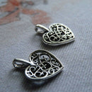 Pack of 50 DIY Craft Supplies Heart Charms Pendants for Dangle Earrings