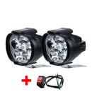 2Pcs 6 Led Motorcycle Light Headlight Assembly 10W 1000Lm+Switch Universal  G3B2