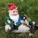 Bird Feeders for Outside, Garden Gnome Outdoor Statue, Small Statue for