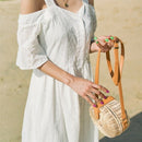 New Women Straw Bag Bohemian Bali Round Straw Rattan Bag Wicker Circle Beac
