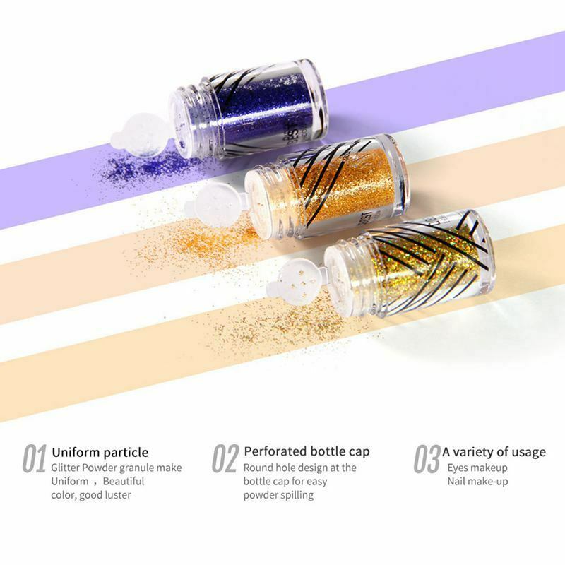 QiBest Shimmer Glitter powder Eye Shadow Face Eyes Lips Nails and Glue Wate A8Y4