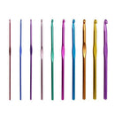 Mixed Aluminum Handle Crochet Hooks Knitting Knit Needles Weave Yarn Set- 2