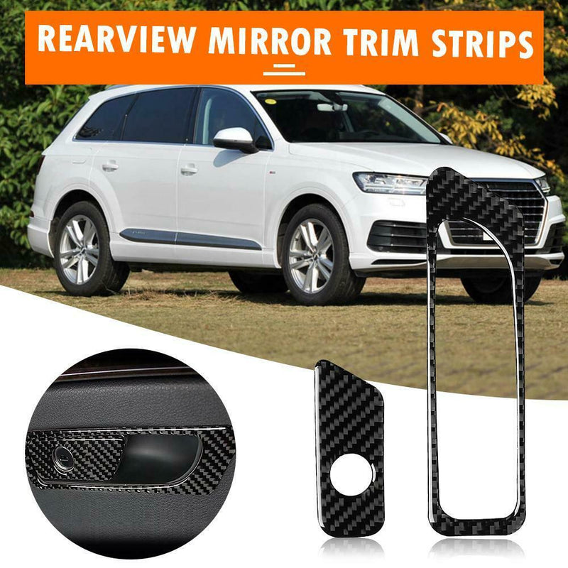 2pcs/set Carbon Fiber Glove Box Switch Frame Trim Kit for Audi Q7 SQ7 4M 16-19