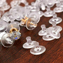 100pcs Silicone Clear Earring Backs Soft Rubber Ear Stud Blocked Stoppers 11mm