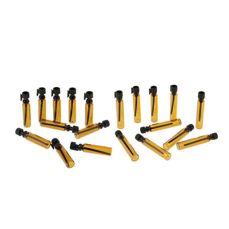 50pcs 1ml Empty Refillable Amber Bottles for Liquid Aromatherapy Fragrance