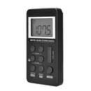 Portable Dual Band AM/FM Pocket Radio Digital Display Mini Radio (Black) A
