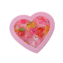 12Pcs Assorted Plastic Rings with Pink Heart Box Kids Girl Jewelry Present