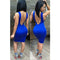 Blue Women backless Sleeveless Bandage  Club Evening party Mini Dress M A#S