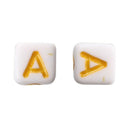 Lot 200 letter of the alphabet plastic Cube loose beads 0.24" G1F6