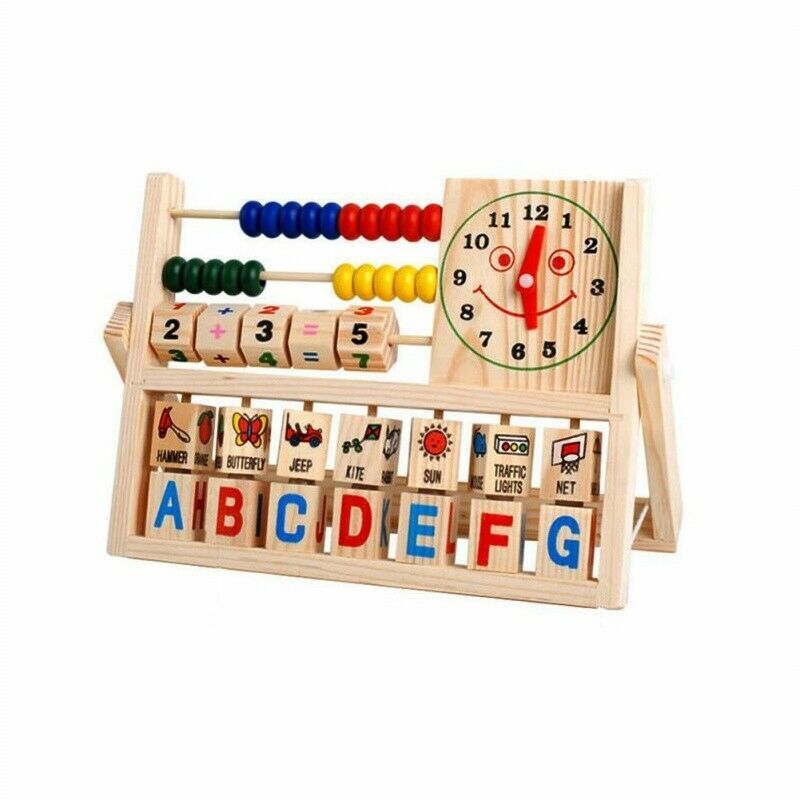 Children Baby Kids Learning Developmental Versatile Flap Abacus Wooden Toys R4X4