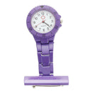 Purple Quartz Movement Nurse Brooch Fob Tunic Pocket Pendant Watch