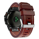 Replacement Leather Thread Watch Band Bracelet 26mm for Garmin Fenix 3 Fenix 5X