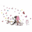 Butterfly flower fairy pattern bedroom living room background Wall Stickers