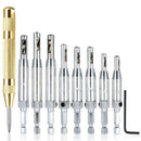 8 Center Drill Kits With Automatic Center Punch, Self-Centering Hinge Tappe D1R2