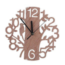 Creative Tree Shaped Wooden Wall Clock House Living Room Decoration I2K3