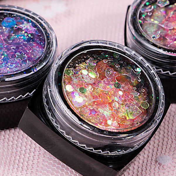 12 Colors Glitter Sequins Powder Nail Art Face Body Eye Shadow Craft Makeup Set