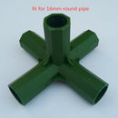 2pcs Green Plastic 16mm Greenhouse Pipe Fittings PVC Building Fittings 5L