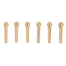 6pcs Guitar Fittings Solid String Pegs Guitar Bridge Pins Pure Copper A