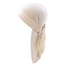 2pcs Mens Elegant Velvet Bandana Hat Long-Tail Muslim Headwear Beanie Cap