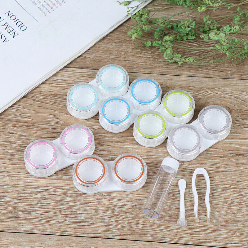 6Pairs Portable Contact Lens Case Box Storage Eye Care Kit Organizer Containe 3C