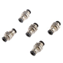 5x Tube 1/4 Bulkhead Union Pneumatic Connector Fittings Air Vacuum Connect