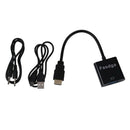 Fasdga 1080P HDMI to VGA With Audio Converter Adapter USB Power Video Cable L1U9
