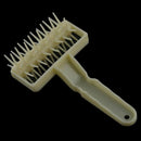 White Plastic 64 Spikes Pastry Dough Roller 7.8" Long