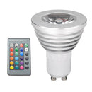 RGB LED Light Bulb, Color Changing Light Bulb, 280LM, 3W GU10 Base, Flood Light